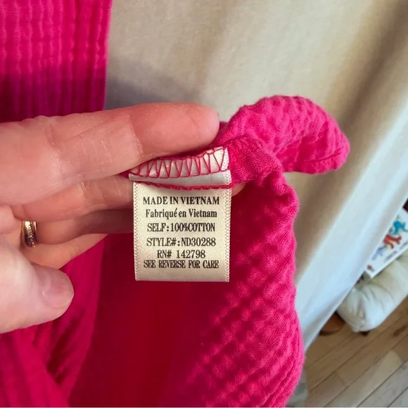 “New In” brand Girls’ Large Pink Tiered Ruffled Dress with Ruffled Straps - Picture 6 of 7